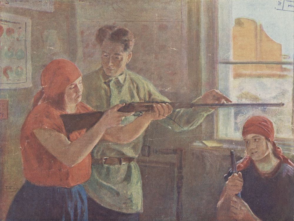 Poster “Militarization in the club,” 1930